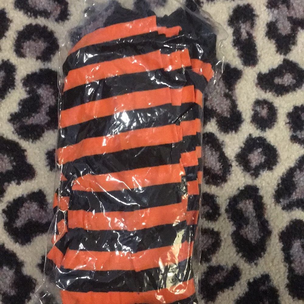 Orange and black halloween tights